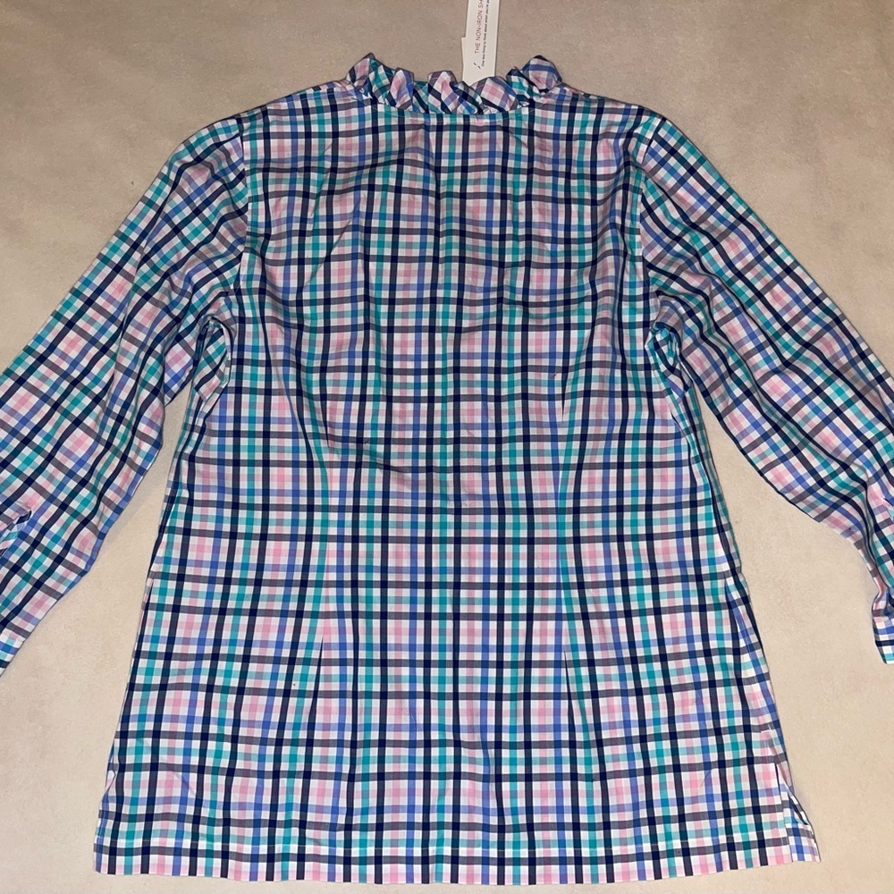 Talbots Multicolor Ruffle Neck Top‎ - Picture 2 of 11